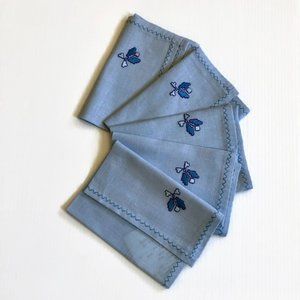 Blue linen napkins (5)